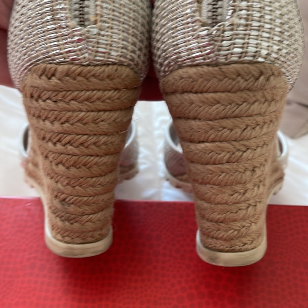 Donald J. Pliner White Metallic Wedge Sandals - Picture 10 of 16
